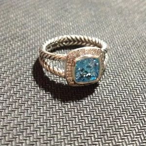 David Yurman Petite Albion Ring in Blue Topaz 7